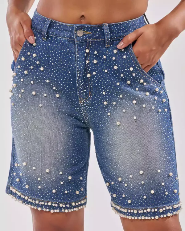 Denim shorts rhinestones