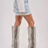 Denim shorts with rhinestone fringe