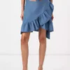 Denim skirt tiered