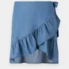 Denim skirt tiered
