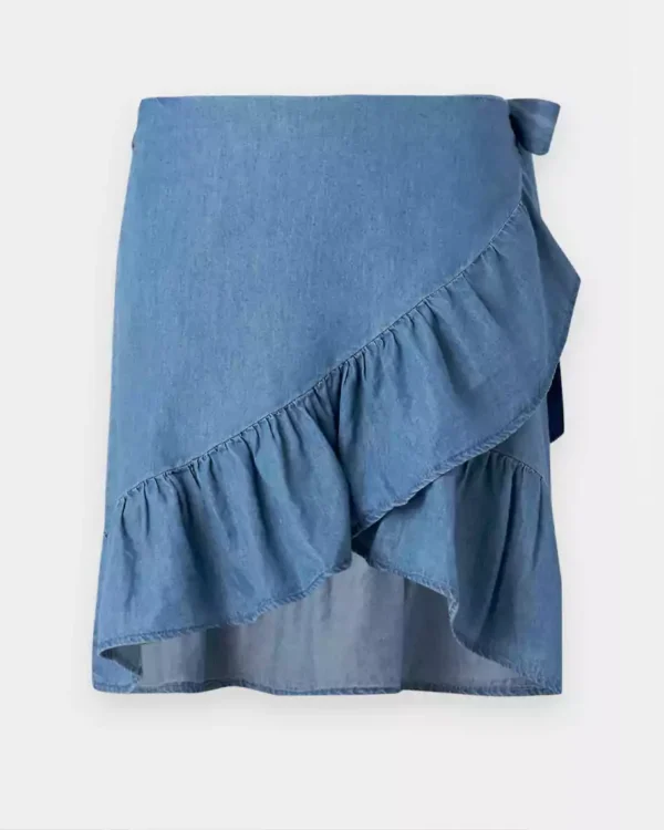 Denim skirt tiered