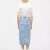 Denim skirt with front buttons