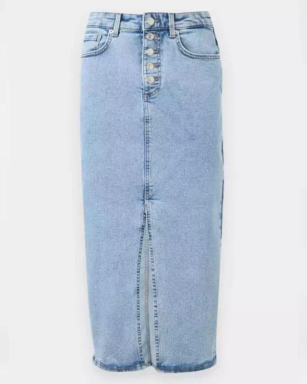 Denim skirt with front buttons