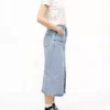Denim skirt with front buttons