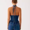Denim top vest