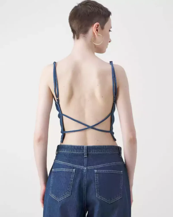 Denim top with ties