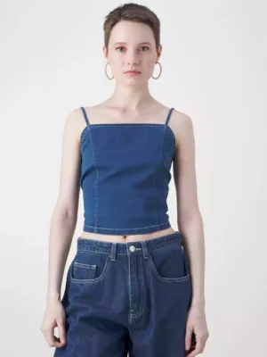 Denim top with ties