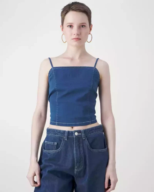 Denim top with ties