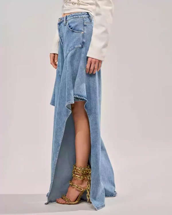 Denim wide leg jeans
