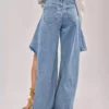 Denim wide leg jeans