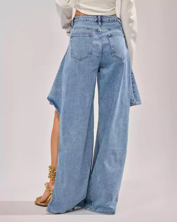 Denim wide leg jeans