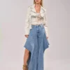 Denim wide leg jeans