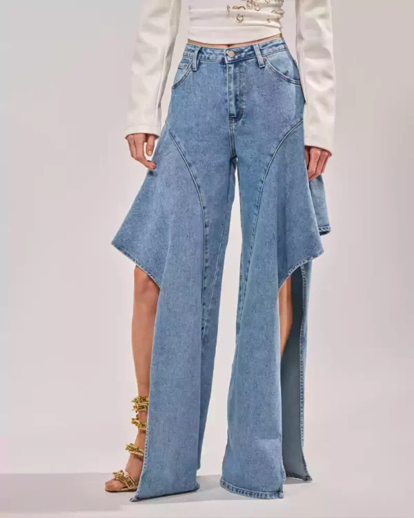 Denim wide leg jeans