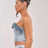 Denim with flowers Denim with flowers