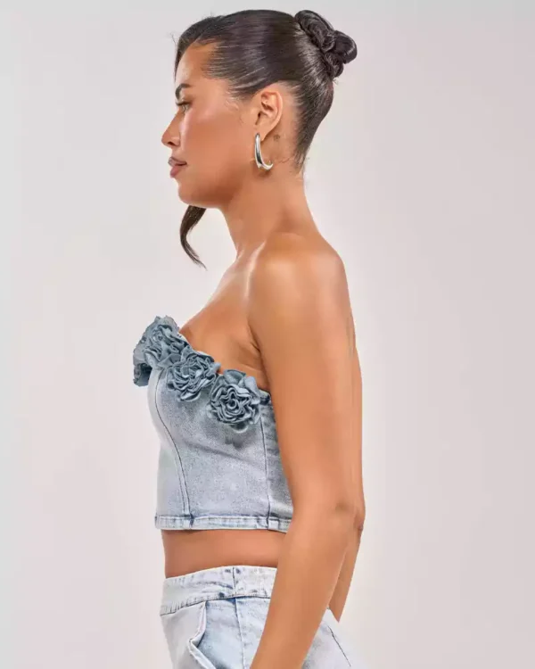 Denim with flowers Denim with flowers