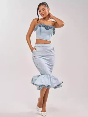 Denim with flowers