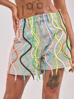 Designer denim shorts womens