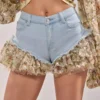 Floral denim shorts Floral denim shorts