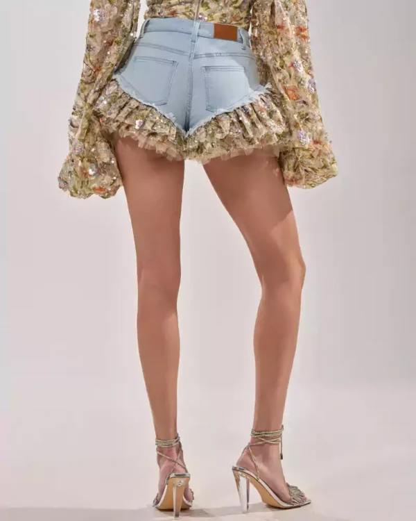 Floral denim shorts Floral denim shorts