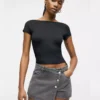 Grey denim skirts