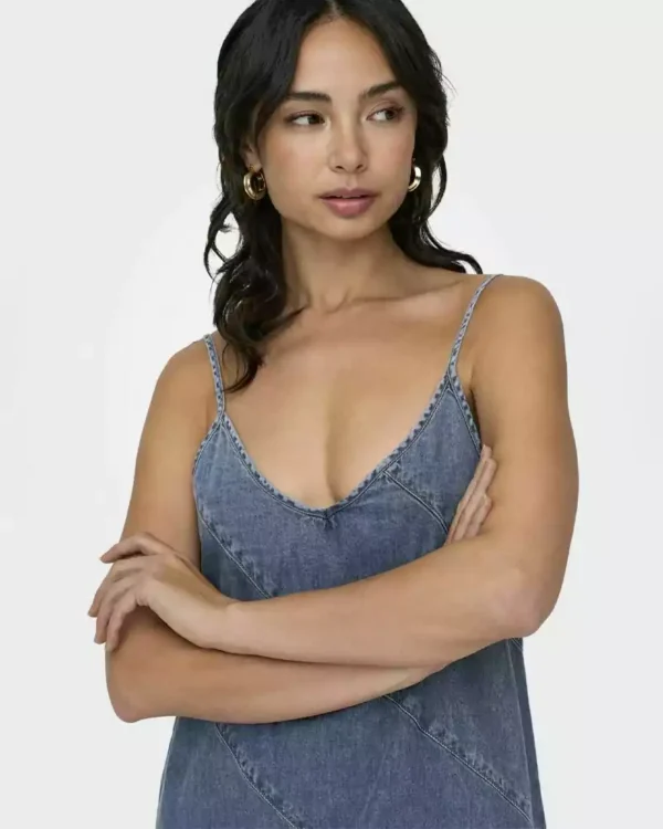 Halter top denim dress