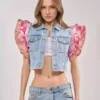 Light blue denim vest
