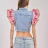 Light blue denim vest
