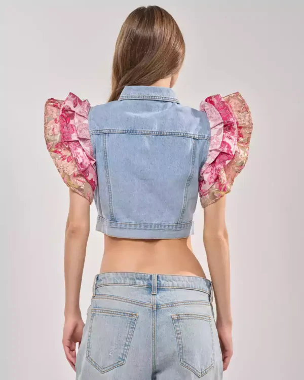 Light blue denim vest