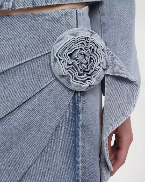 Light denim mini skirt