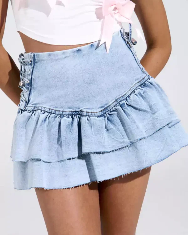 Light denim mini skirt Light denim mini skirt