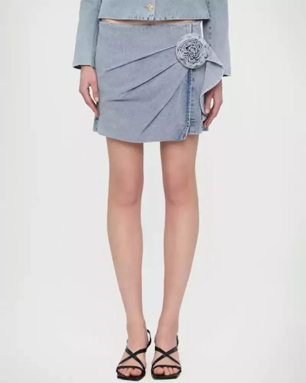 Light denim mini skirt