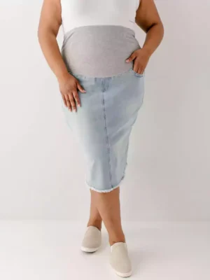 Maternity denim skirts