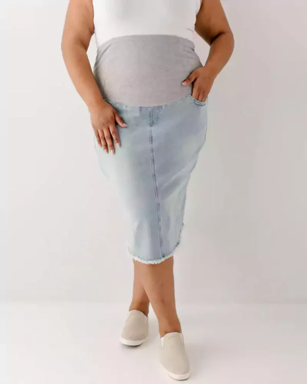 Maternity denim skirts