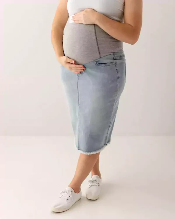Maternity denim skirts