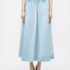 Midi a line denim skirt