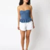 Off shoulder denim top
