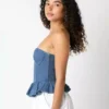 Off shoulder denim top Off shoulder denim top