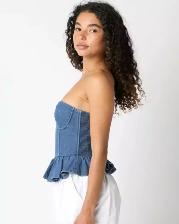 Off shoulder denim top Off shoulder denim top