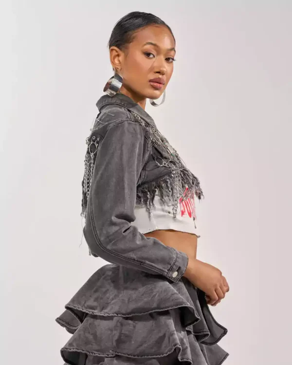 Petite cropped denim jacket Petite cropped denim jacket
