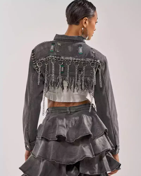 Petite cropped denim jacket Petite cropped denim jacket
