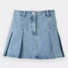 Pleated denim skirts