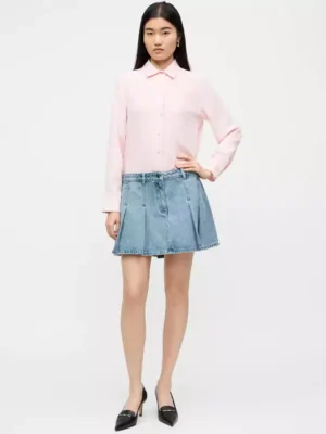 Pleated denim skirts