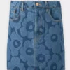Printed denim skirt