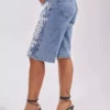 Sequin denim shorts