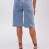 Sequin denim shorts