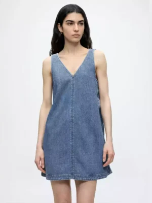 Sleeveless midi denim dress Sleeveless midi denim dress