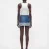 Stretch denim mini skirt