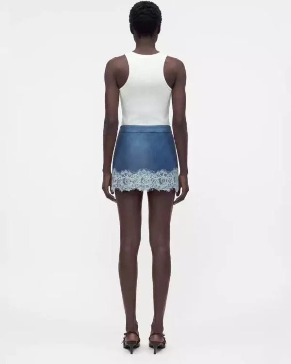 Stretch denim mini skirt