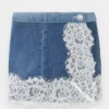 Stretch denim mini skirt