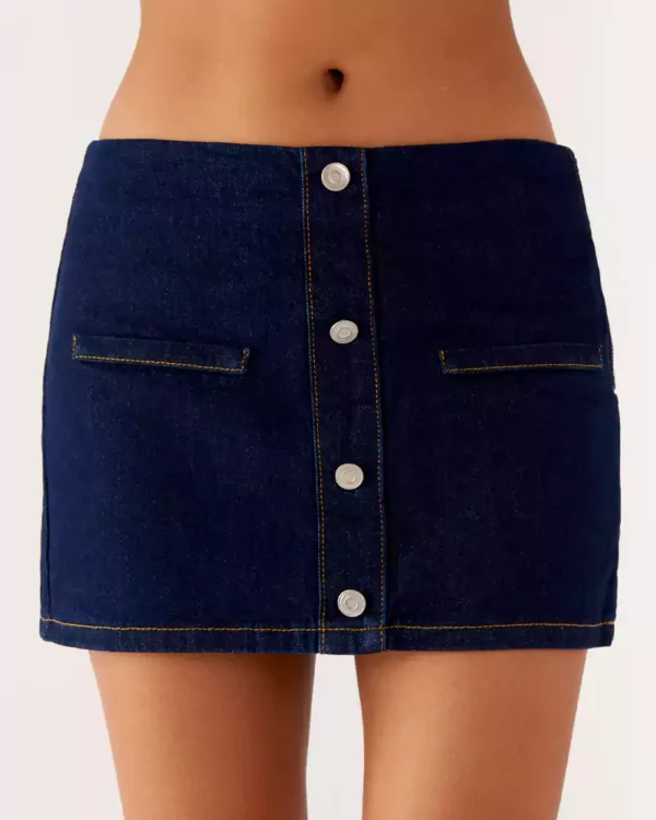 Stretch denim mini skirt Stretch denim mini skirt